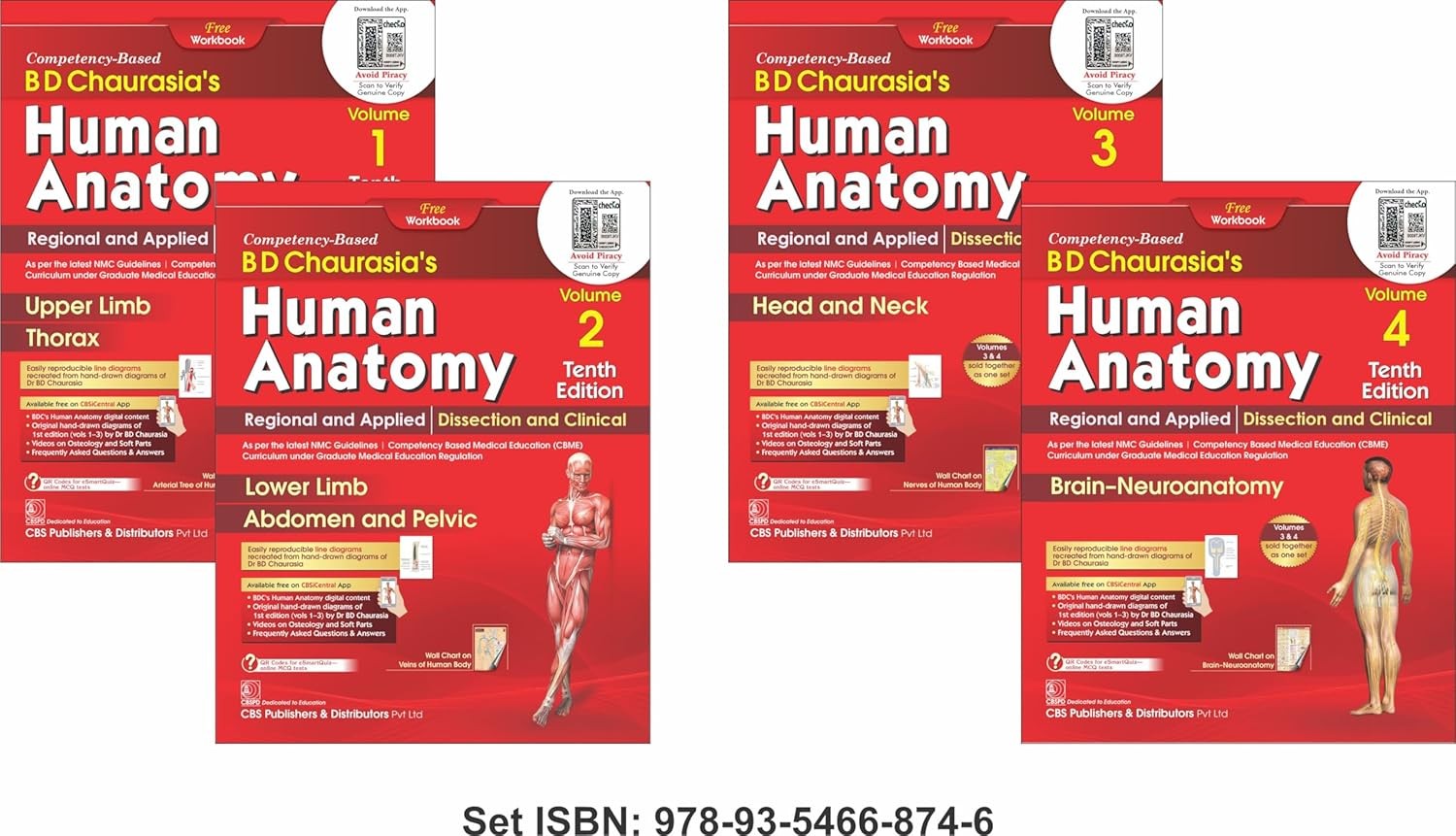 BD Chaurasia’s Human Anatomy, 10/e , Volumes 1– 4